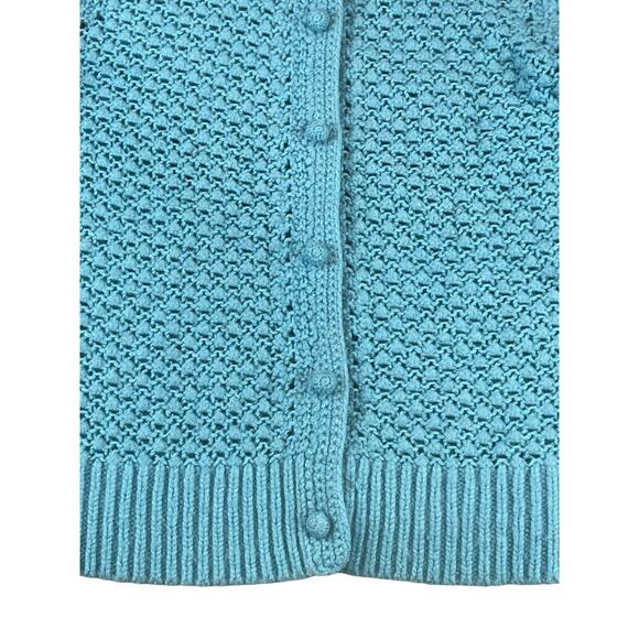 VTG LL Bean Crochet Cardigan Sweater Womens Sz Large Wool Angora Grandmacore - Picture 3 of 12